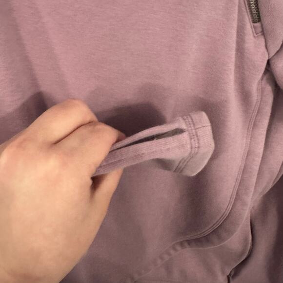 Athleta Cozy Karma Asym Pullover Sweatshirt w/ Zipper Upper Size XS Mauve - Picture 11 of 11